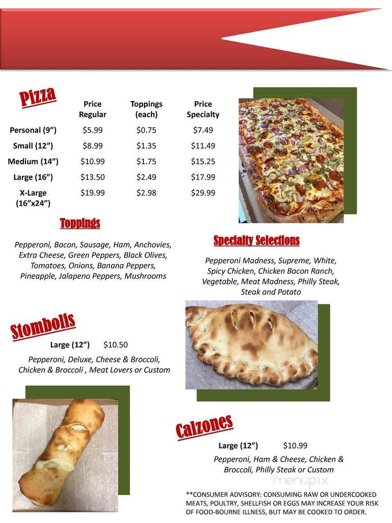 Hometown Pizza - Blandon, PA menu_pic