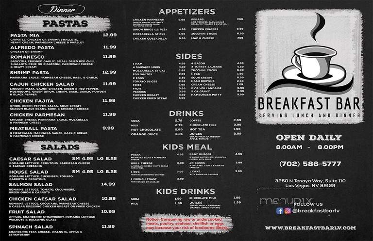 Breakfast Bar - Las Vegas, NV menu_pic
