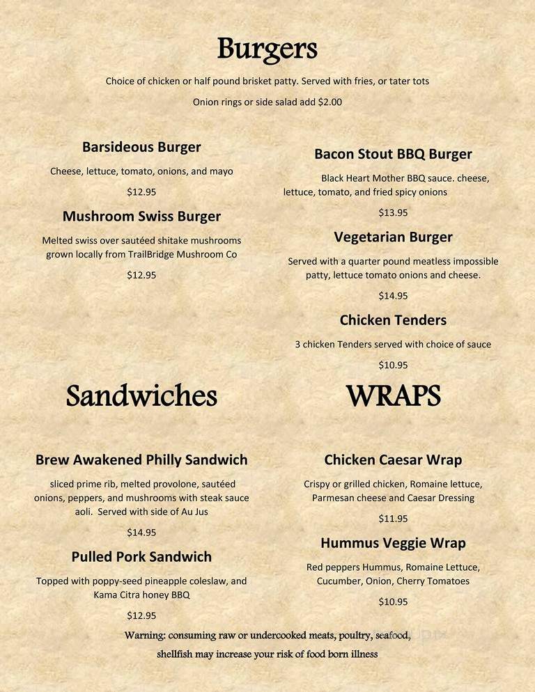 Barsidious Brewing - Lebanon, OR menu_pic