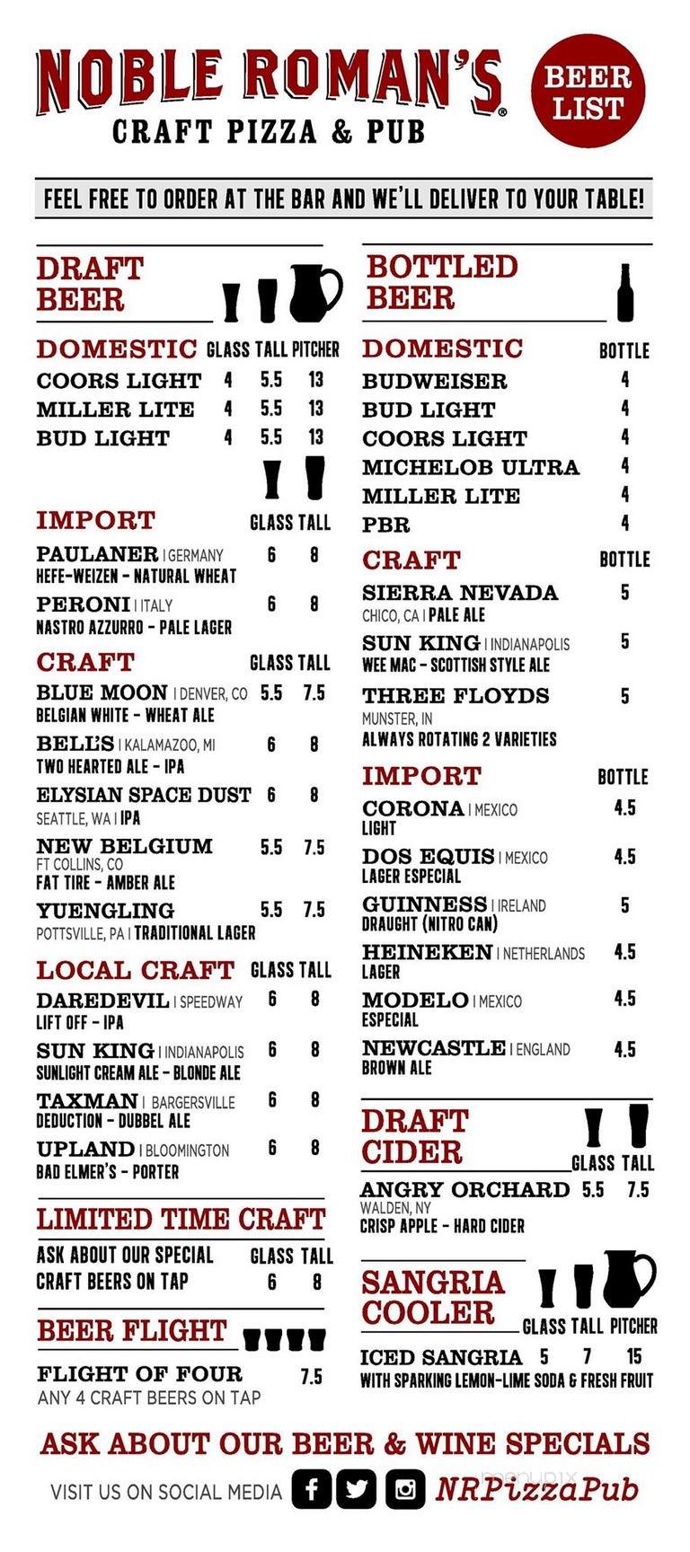 Noble Romans Craft Pizza & Pub - Fishers, IN menu_pic
