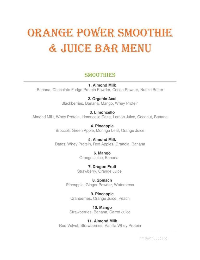 Orange Power - San Diego, CA menu_pic