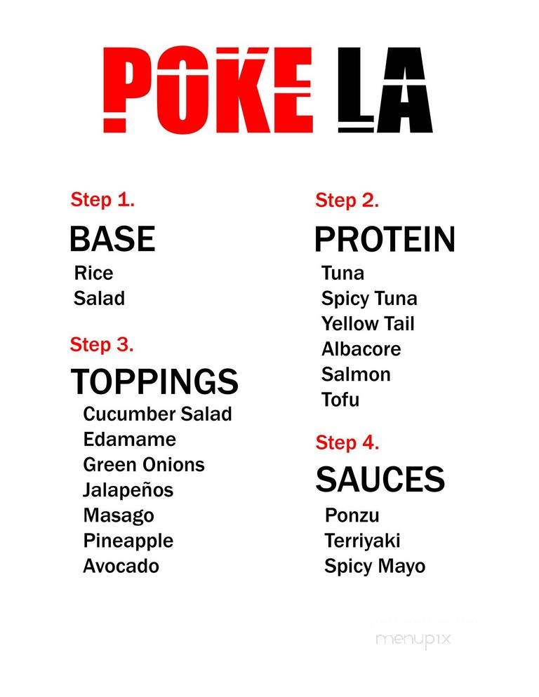 Poke LA - Los Angeles, CA menu_pic