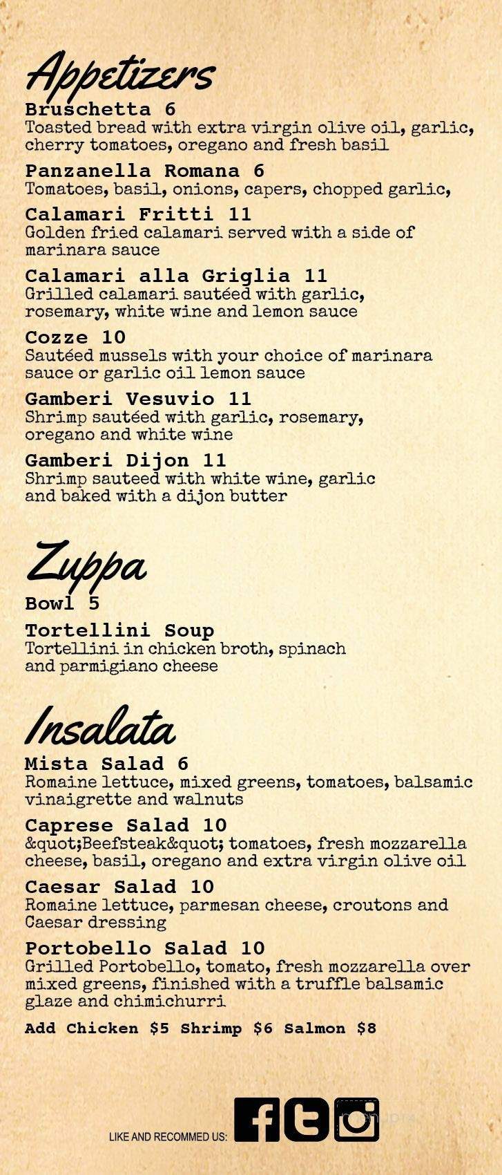 Tutto Fresco - Chicago, IL menu_pic