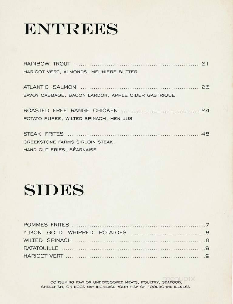 Perle on Maple at the Stoneleigh - Dallas, TX menu_pic