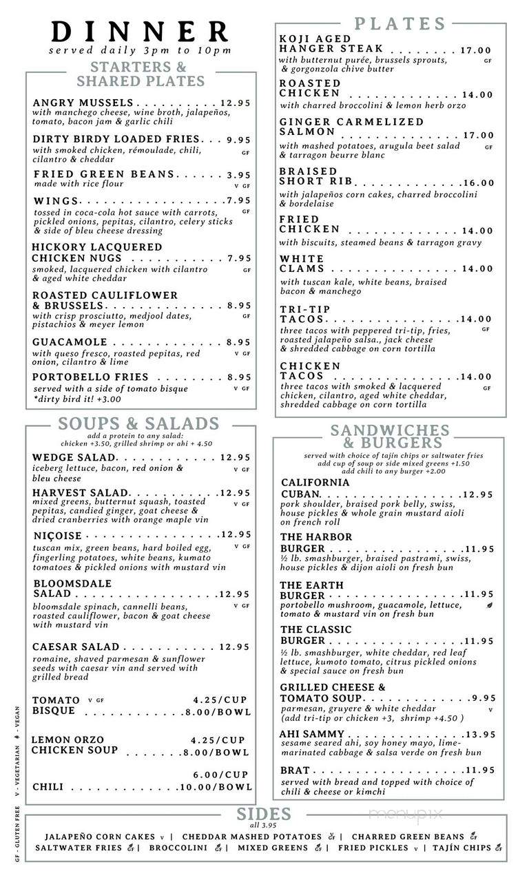 The Harbor - Long Beach, CA menu_pic