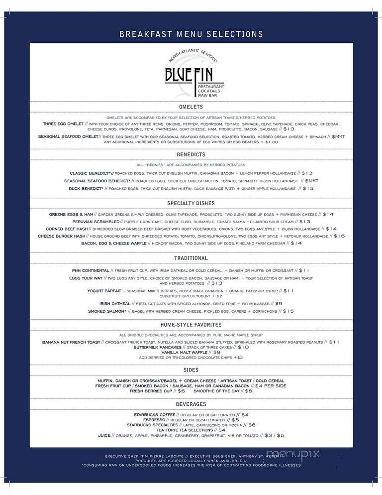 Blue Fin North Atlantic - Portland, ME menu_pic