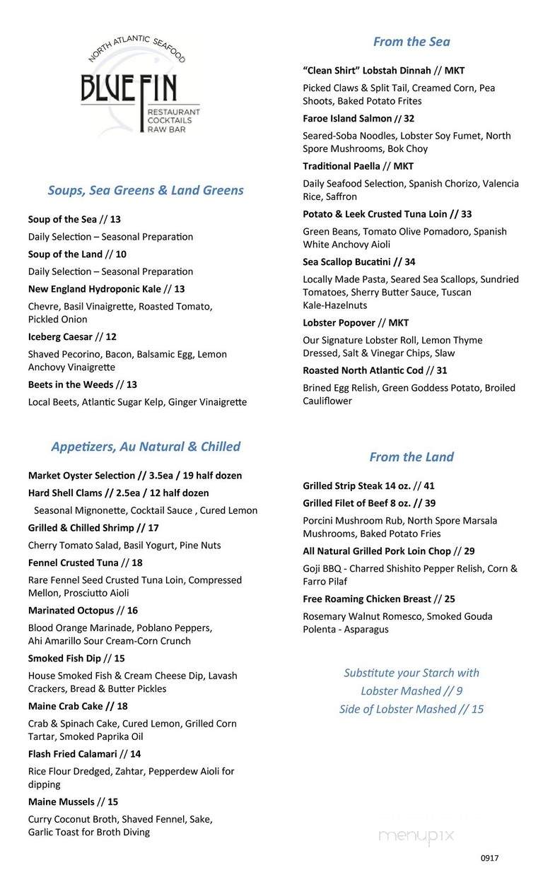 Blue Fin North Atlantic - Portland, ME menu_pic