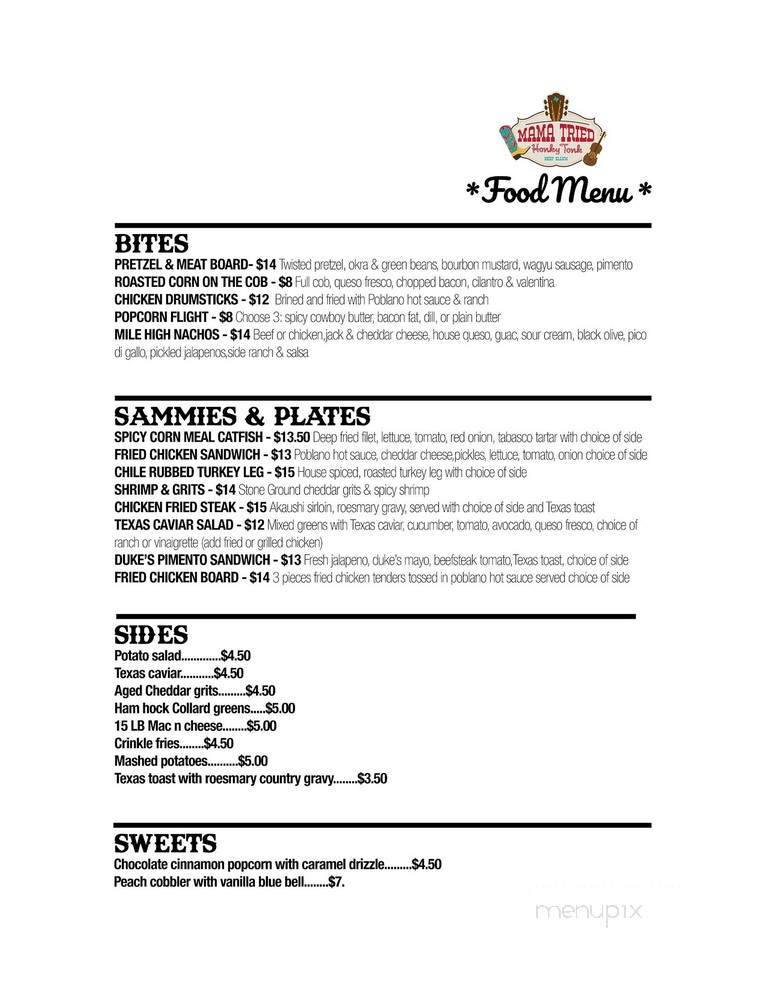 Mama Tried - Dallas, TX menu_pic
