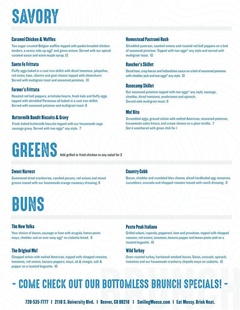 Smiling Moose Sandwich Grill & Bar - Denver, CO menu_pic