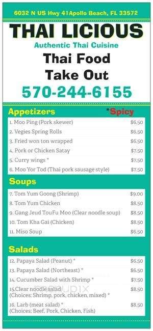 Thai Licious - Apollo Beach, FL menu_pic