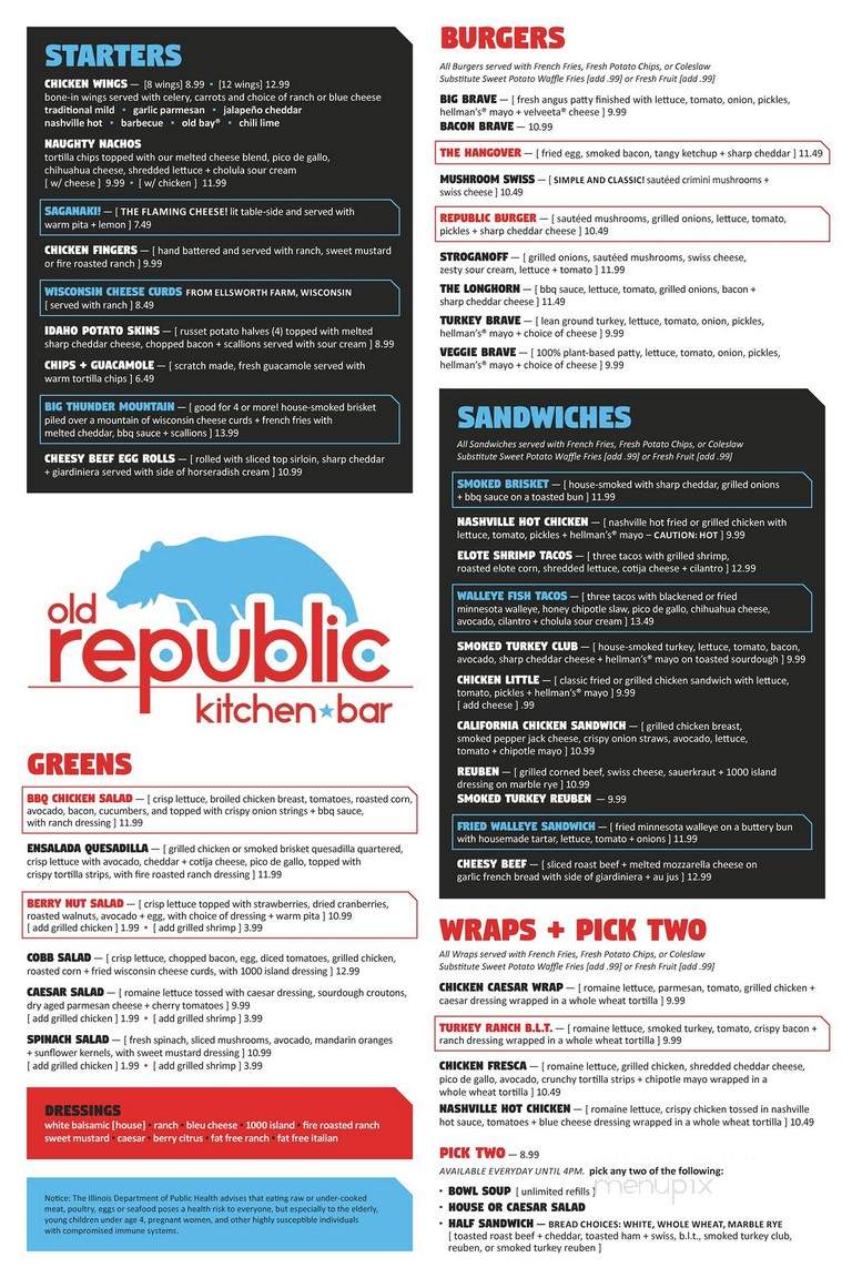 Old Republic Kitchen + Bar - Elgin, IL menu_pic