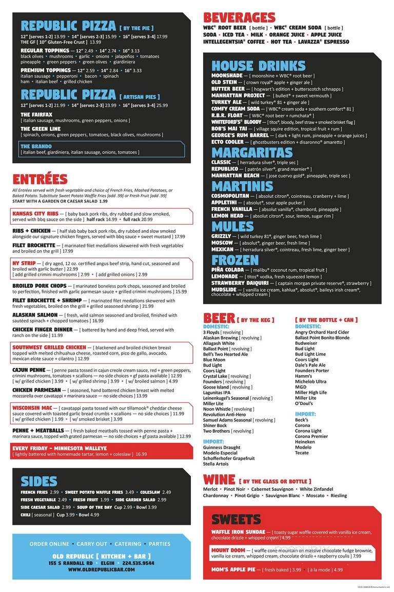 Old Republic Kitchen + Bar - Elgin, IL menu_pic