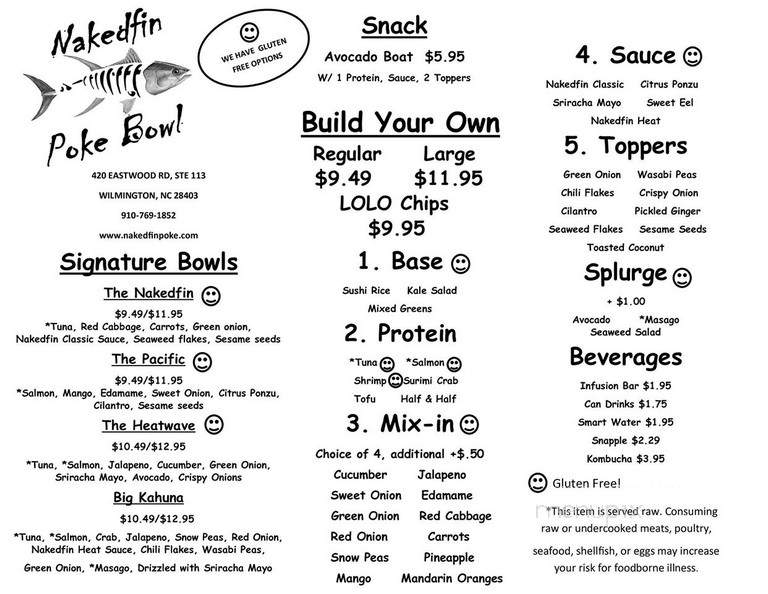 Nakedfin Poke Bowl - Wilmington, NC menu_pic