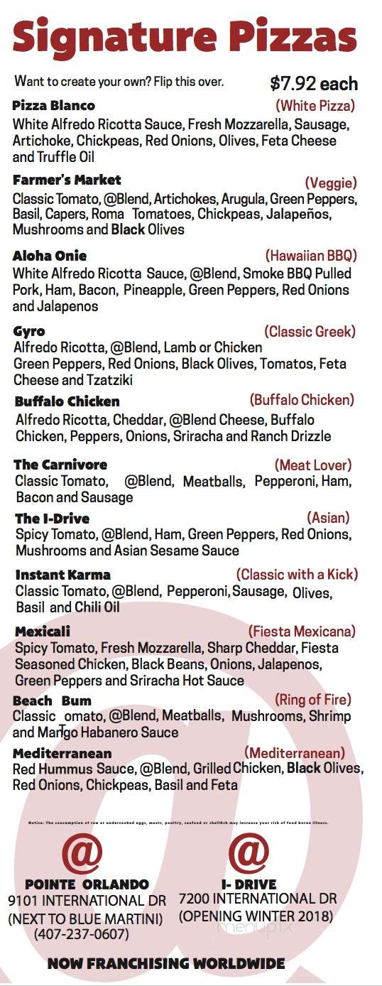 Pizza@ Pointe Orlando - Orlando, FL menu_pic
