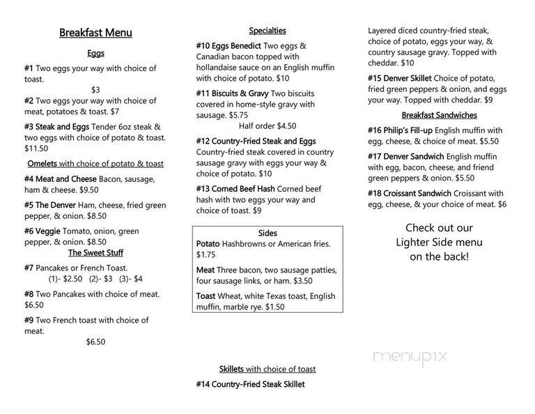Phil's Grill - Center City, MN menu_pic