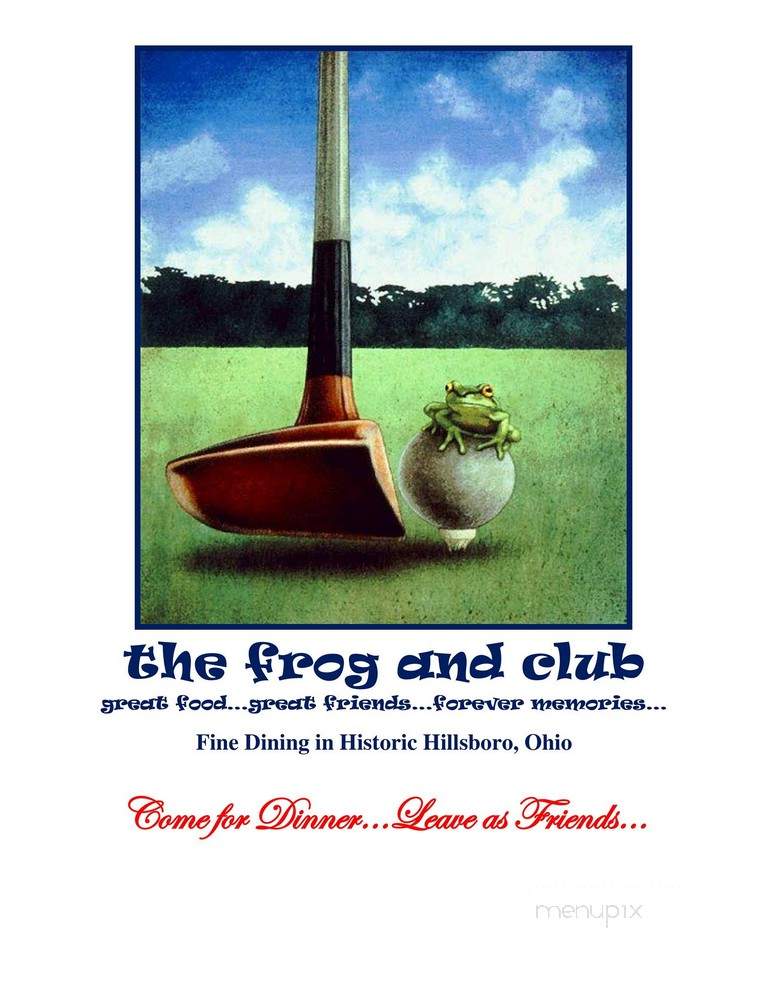 The Frog And Club Restaurant - Hillsboro, OH menu_pic