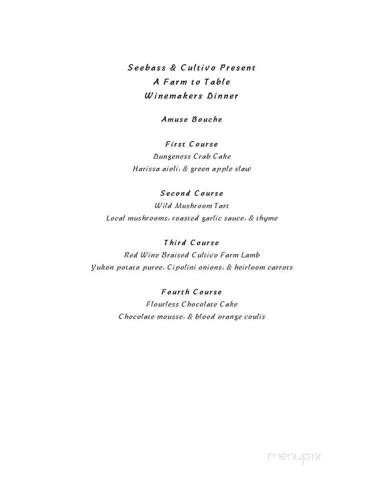Cultivo - Ukiah, CA menu_pic