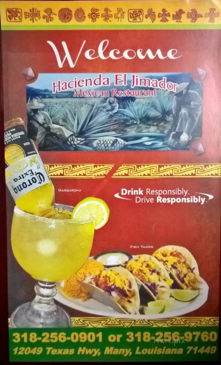 Hacienda El Jimador - Many, LA menu_pic