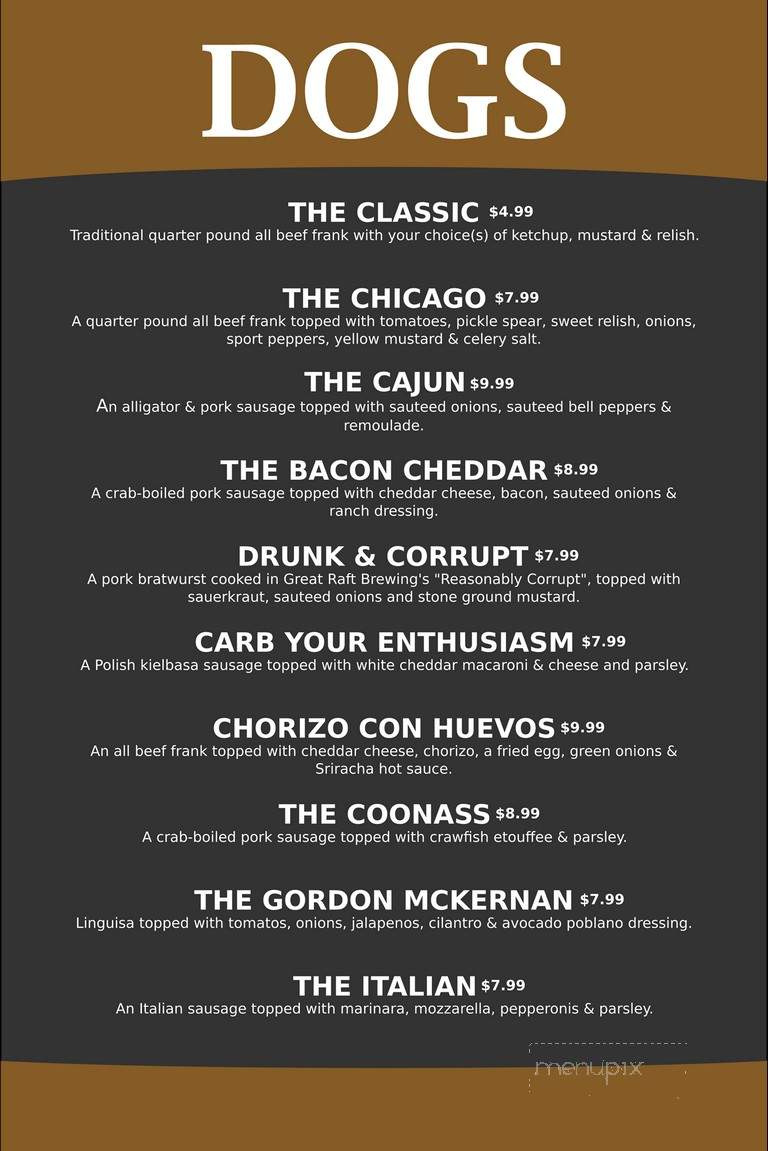 The Missing Link - Shreveport, LA menu_pic