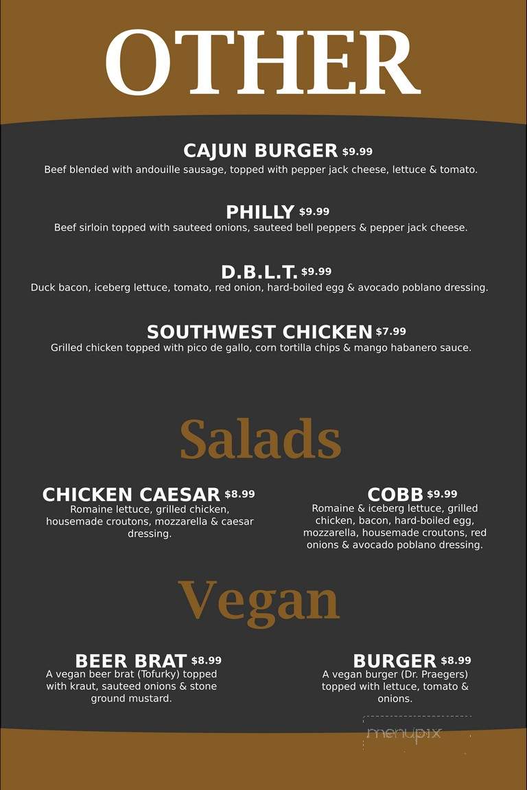 The Missing Link - Shreveport, LA menu_pic