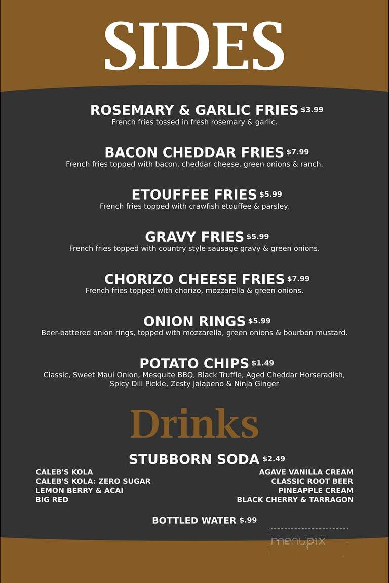 The Missing Link - Shreveport, LA menu_pic
