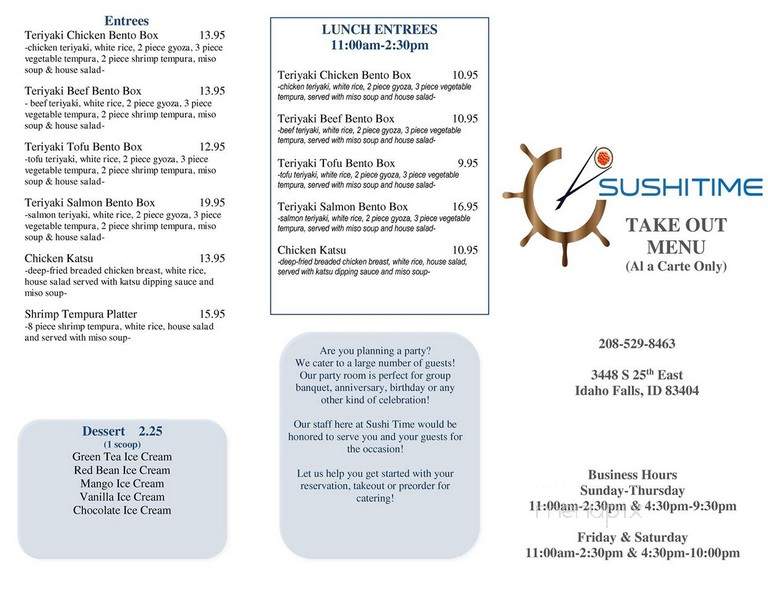Sushi Time - Idaho Falls, ID menu_pic