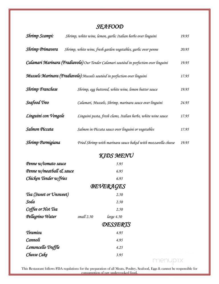 Tuscan Italian Restaurant and Pizzeria - Willowick, OH menu_pic