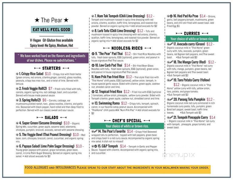 The Pear - Portland, OR menu_pic