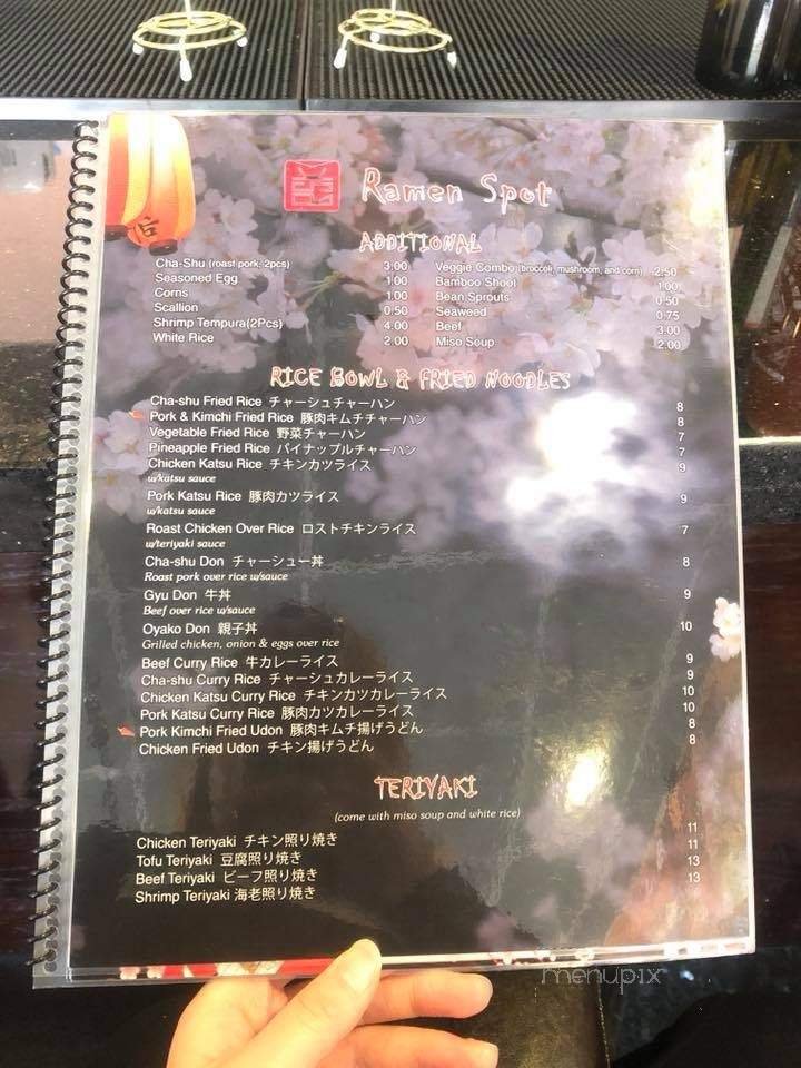 Ramen Spot - Richmond, VA menu_pic