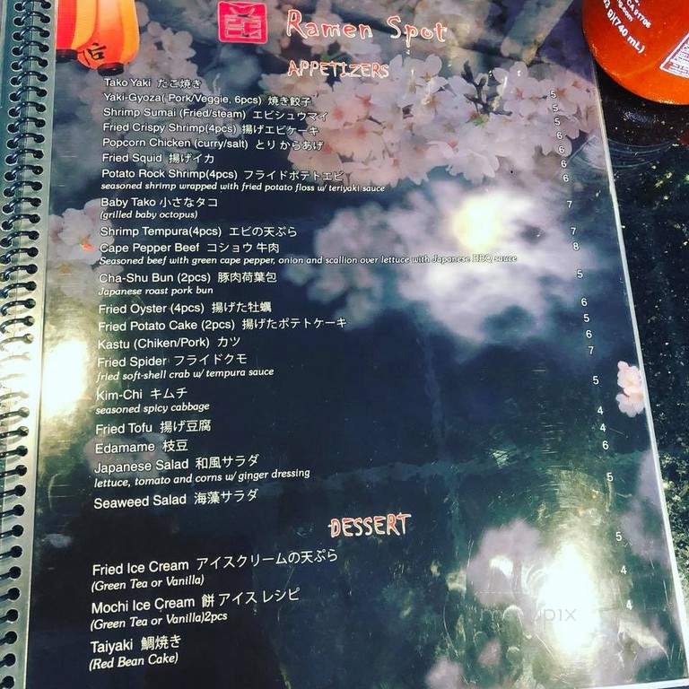 Ramen Spot - Richmond, VA menu_pic