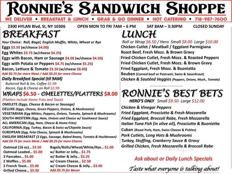 Ronnie's Sandwich Shoppe - Staten Island, NY