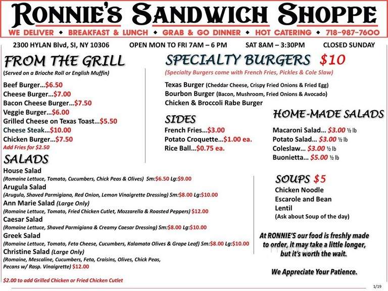 Ronnie's Sandwich Shoppe - Staten Island, NY