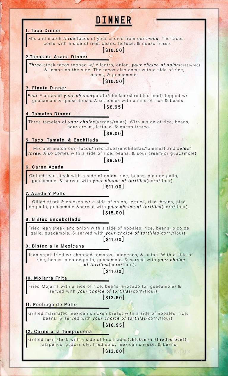 Dalia's Authentic Mexican Food - Malvern, PA menu_pic