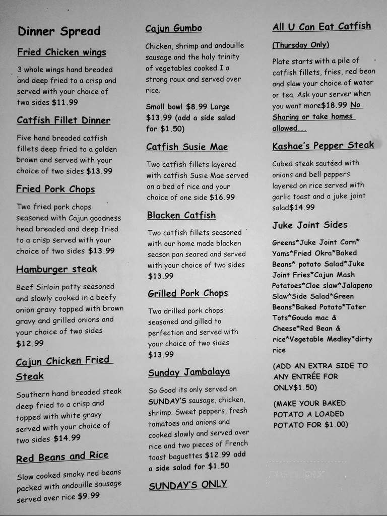 Ollie's Juke Joint and Cafe - Kingston, OK menu_pic