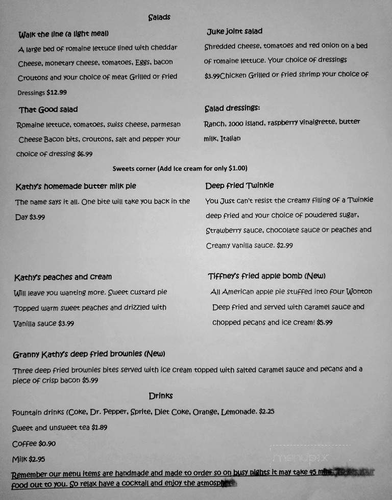 Ollie's Juke Joint and Cafe - Kingston, OK menu_pic