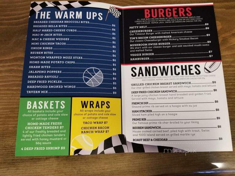 Timmy's Time-Out - Mauston, WI menu_pic