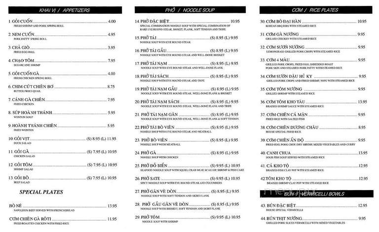Pho Saigon and Bar - Cranston, RI menu_pic