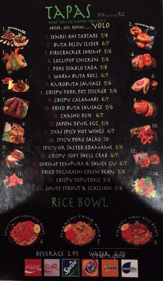 GU Ramen Taps & Tapas - Long Beach, CA menu_pic