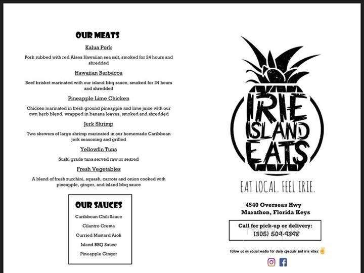 Irie Island Eats - Marathon, FL menu_pic