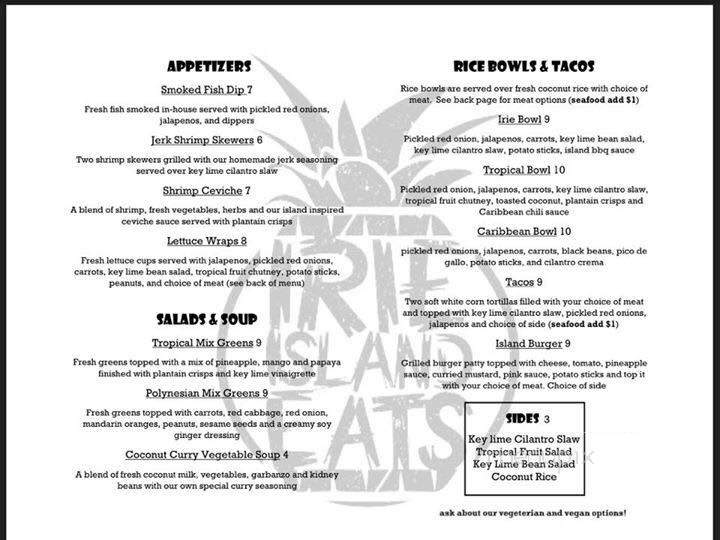 Irie Island Eats - Marathon, FL menu_pic