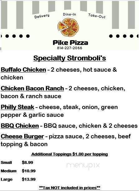 Pike Pizza - Shippenville, PA menu_pic