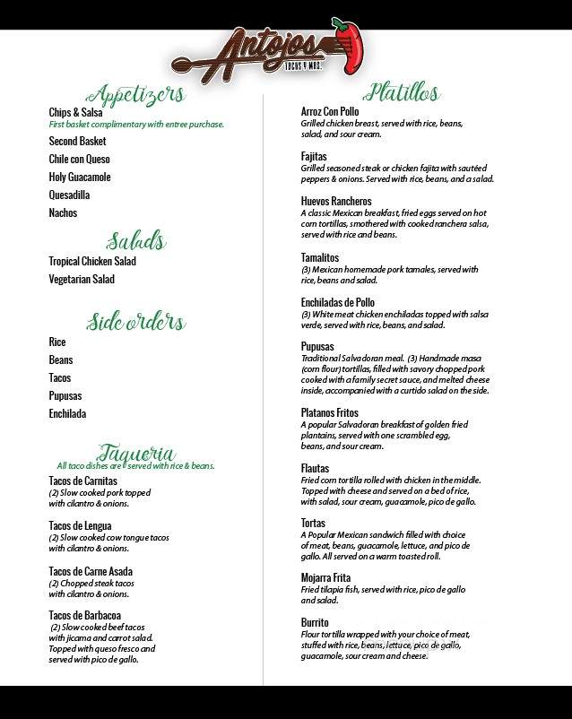 Antojos Tacos y Mas - Springfield, MO menu_pic