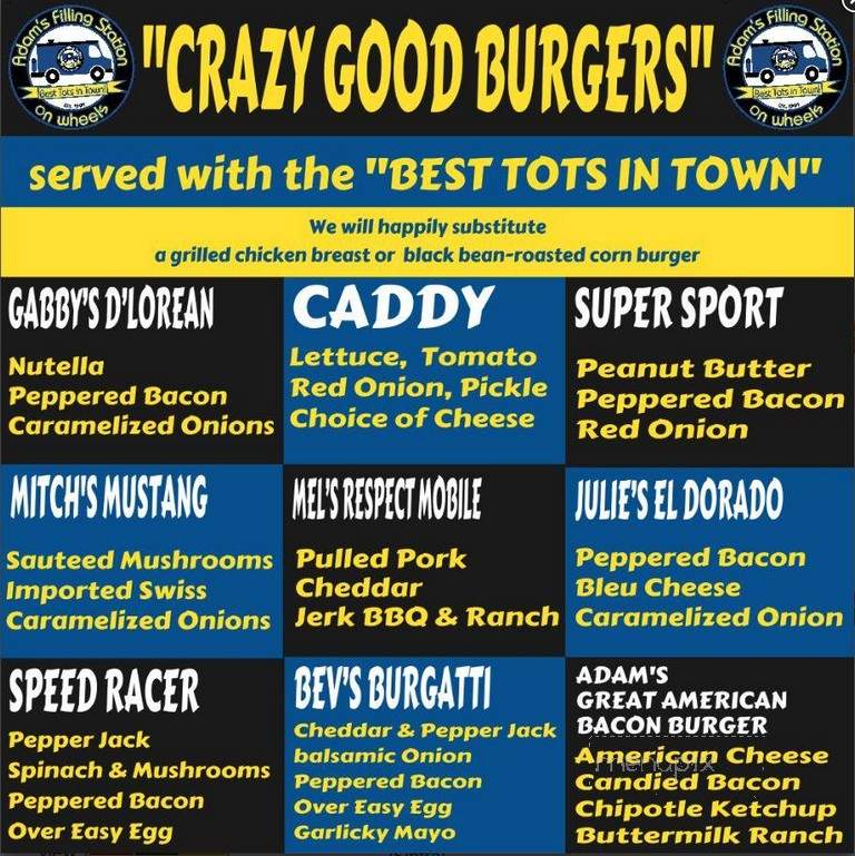 Adam's Filling Station on Wheels - North Miami, FL menu_pic