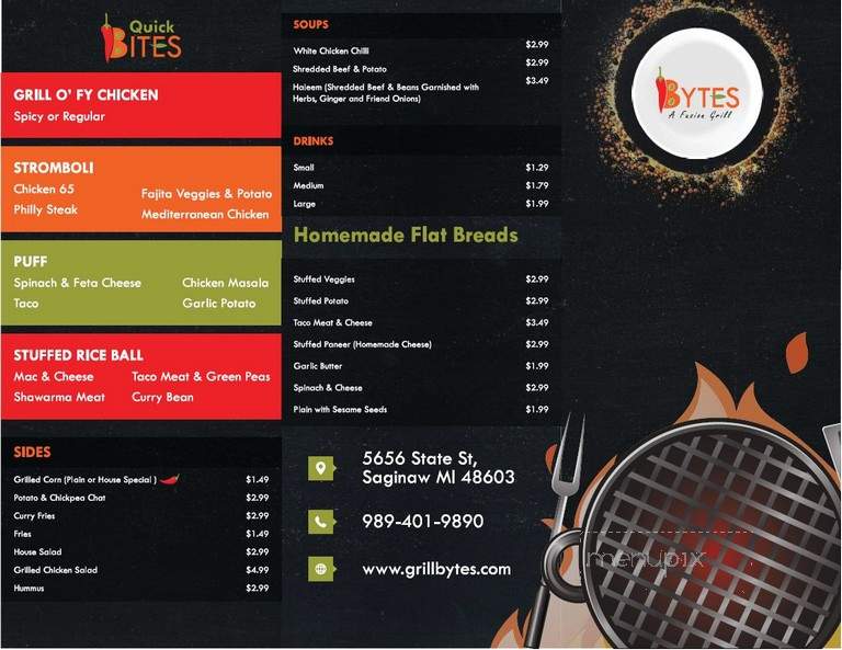 Bytes A Fusion Grill - Saginaw, MI menu_pic