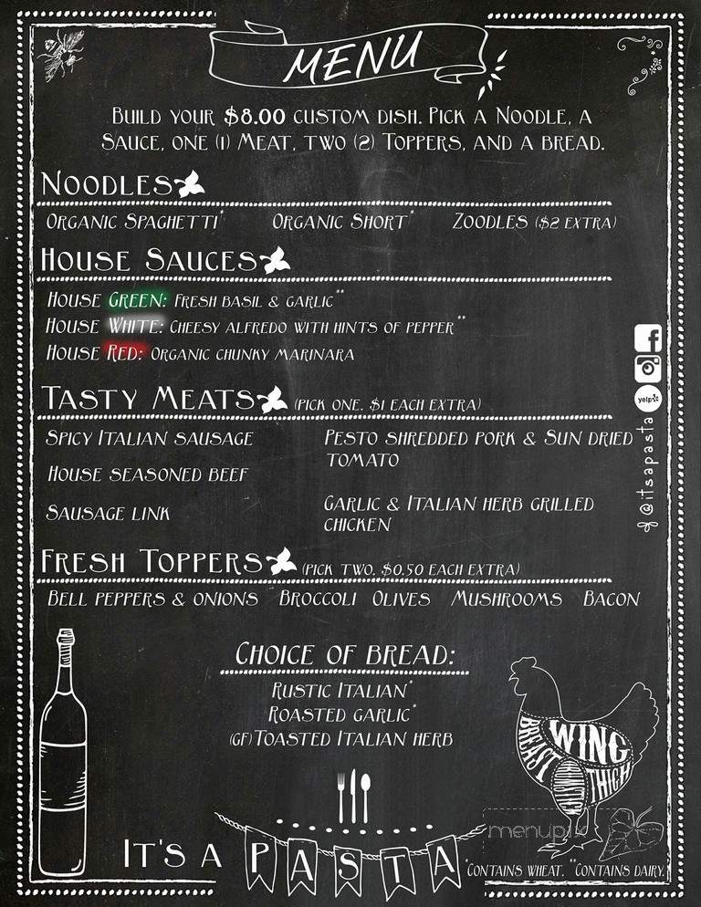 It's A Pasta - Salem, OR menu_pic