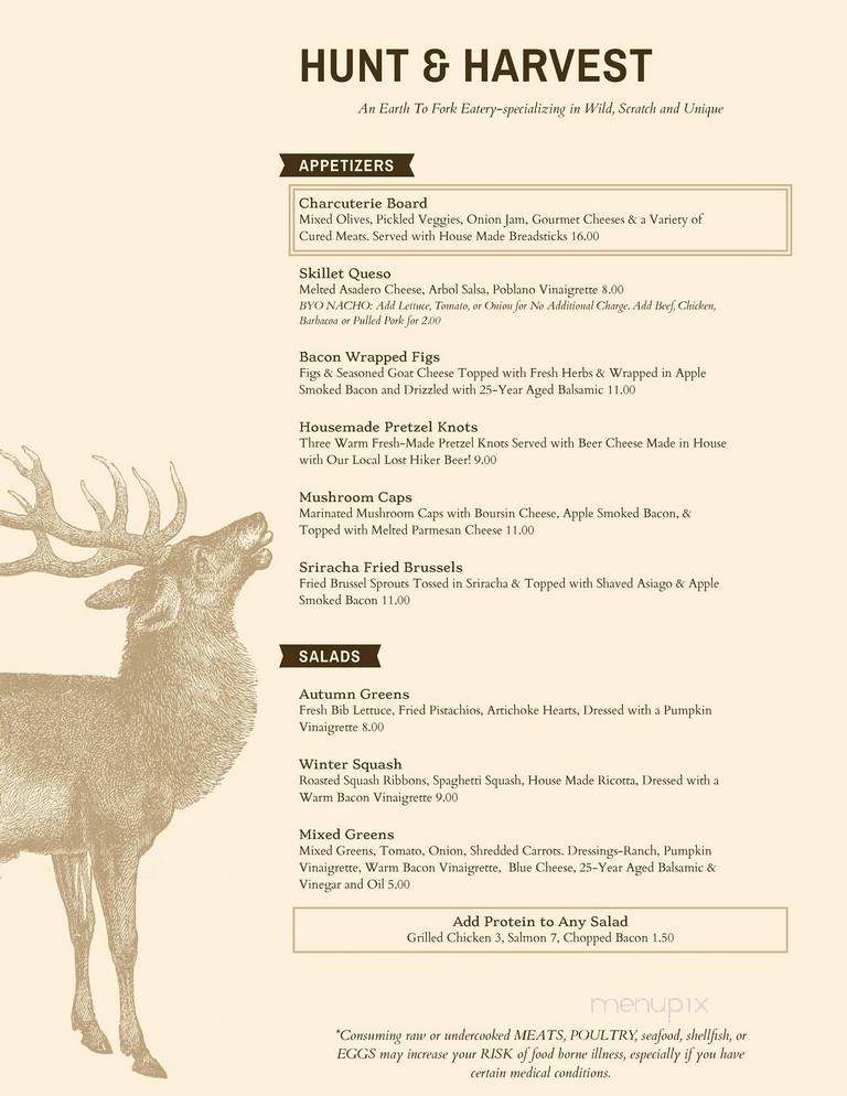 Hunt and Harvest at The Mercantile - Ruidoso, NM menu_pic