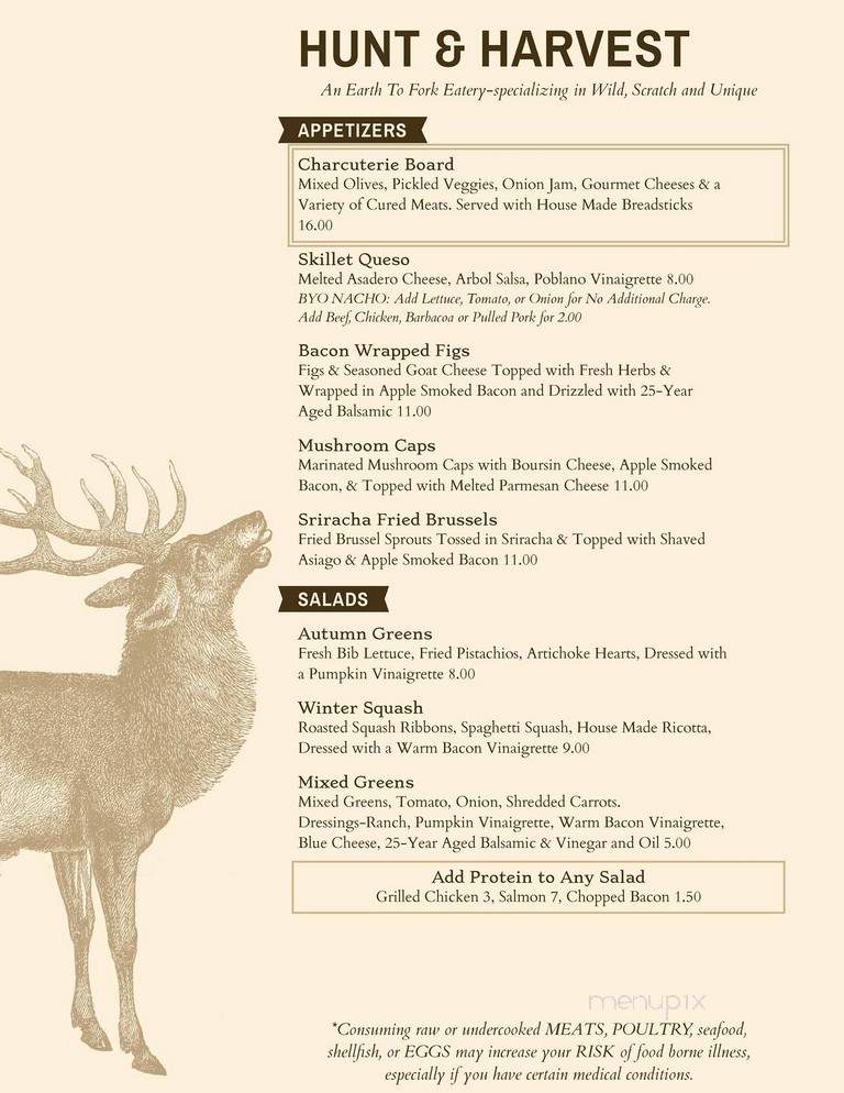Hunt and Harvest at The Mercantile - Ruidoso, NM menu_pic