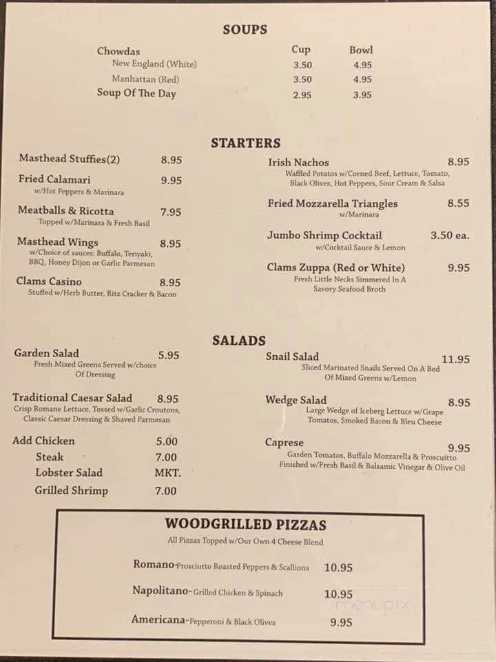 Kim & Steve's Masthead Grill - Warwick, RI menu_pic