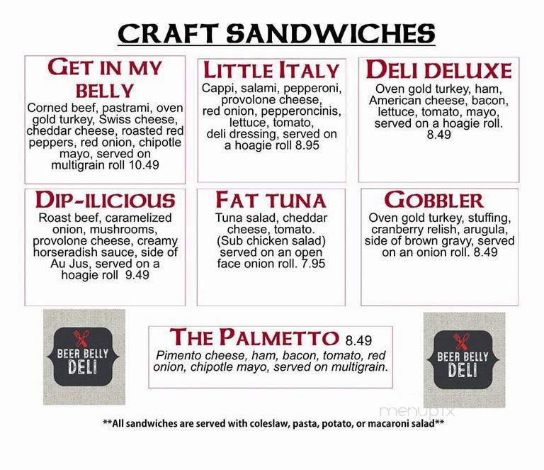 Beer Belly Deli - Murrells Inlet, SC menu_pic