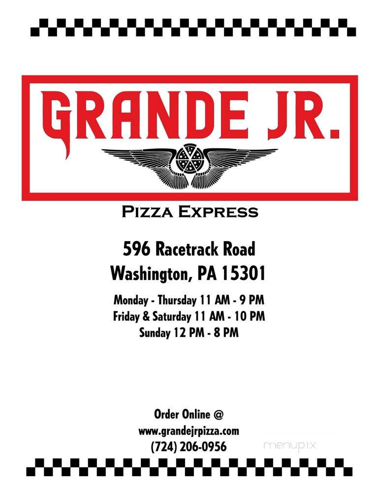 Grande Jr. Pizza Express - Washington, PA menu_pic